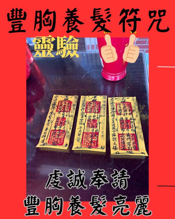 沐禾紫微 豐胸符咒 養髮符咒 美麗符咒 代燒符咒