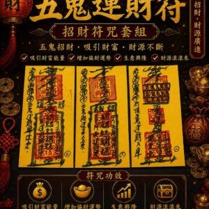 沐禾紫微 五鬼運財符咒套組 三張 偏財加強 偏財運 五鬼運財 符咒